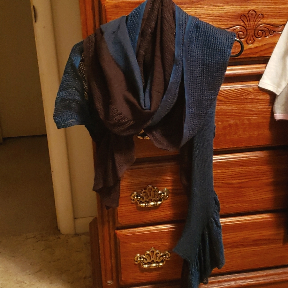 Final price - Long brown and teal scarf
